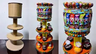 DIY CUPCAKE STAND WITH CANDY CAKE ON TOP