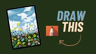 Flower field digital art l beginners tutorial l sketchbook app ✨