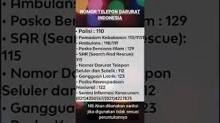 Nomor telepon darurat Indonesia #information #info #short #shorts #trending #facts #fact #trend