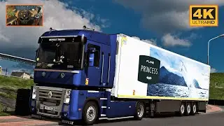 Renault Magnum 520 in Promods | Tórshavn - Rostock | ETS2 Gameplay 4K + wheel cam