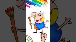 Peppa Pig Painting George Drawing | How to Draw George Pig 🌈🐽 #peppapig #shorts #painting