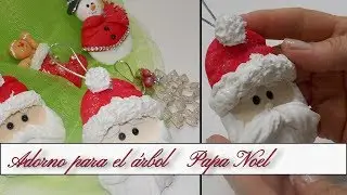 Adorno para el árbol de Navidad Papa Noel en Porcelana Fria (Especial KIDS) - DIY - elarcademeyde