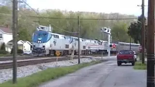 Amtrak heritage units on Capitol Limited P030, and rare F40 trailing. 07:42, 4/28/2011