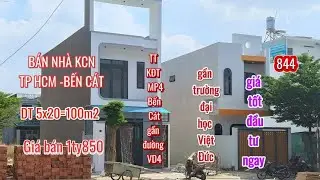 (844) B&aacute;n nh&agrave; KCN TP HCM - KĐT MP4-Bến C&aacute;t DT 5x20=100m2, gi&aacute; b&aacute;n 1ty850