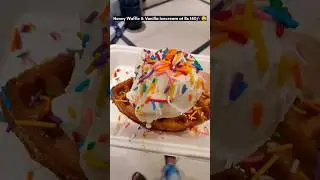 HONEY WAFFLE & VANILLA ICECREAM combo at Rs 140/-😋| #shorts #waffle #icecream #foodie
