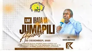 🔴🆕LIVE- IBADA YA JUMAPILI| REV DAVID BATENZI |  FPCT KITANGIRI LIVE SERVICE.