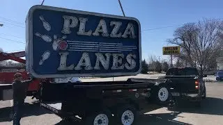 Neon Rescue! Plaza Lanes Bowling Alley Sign