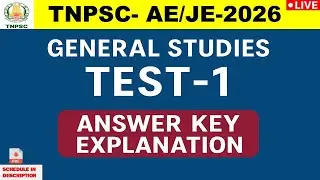 TNPSC | TNPCB | 2025-26 | GENERAL STUDIES | TEST 1 | ANSWER KEY | NEW BATCH STARTS | OCT 8th