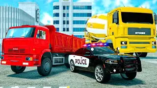 Dump truck VS Big puddle in the city | Wheel City Heroes Cartoon Kids