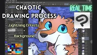 Watch My Chaotic Drawing Process || Lightning Effects and Background || Clip Studio Paint