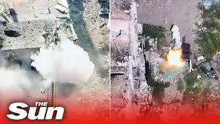 Drone operator squad taunts Putin with multiple explosion blowing up Russian targets