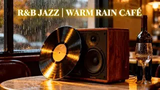 RnB Jazz for Calm Late Autumn Nights and Study | Warm Golden Rainy Café Ambience for Focus