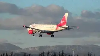 (RARE VISIT) Airbus A319-111 VIM Airlines VQ-BTK landing Malaga/LEMG