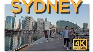 Darling Harbour Walking Tour - Sydney&rsquo;s Iconic Waterfront at Sunset | Sydney Australia in 4K