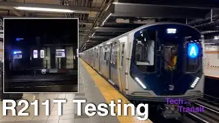 New R211T Open Gangway Subway Cars Propulsion and Announcement Testing on the (A) Line