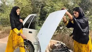 Nayab old car trouble - Suzuki Mehran / Maruti - Pedal pumping Cranking Coldstart _ Mehran Car Drive