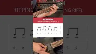 Megadeth Tipping Point Ending riff guitar tutorial - exercise with tabs!