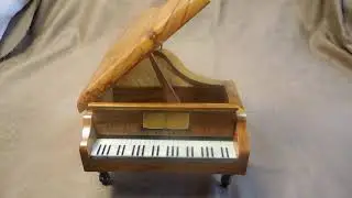 VINTAGE REUGE SPANISH OLIVE WOOD MUSICAL PIANO PIECE W/ TURNED LEGS 