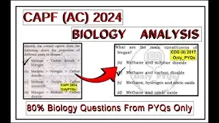CAPF 2024 || BIOLOGY ANALYSIS || 80% QUESTIONS DIRECLTY FROM PYQ || 🔥🔥