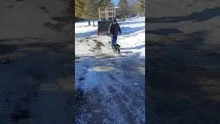 Salt Spreading Trick! #hillbillydeluxe #wintersucks