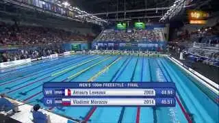 Men's 100m freestyle final 12th FINA World Swimming Championships (25m) Doha 2014