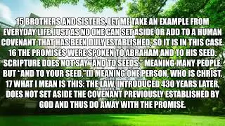 Law Or Faith, The Law And The Promise