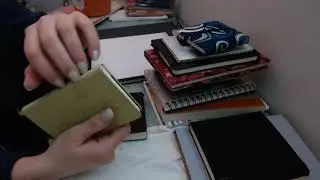 ASMR NO TALKING, LOOKING AT JOURNALS, RUMMAGE, TAPPING, PAGE TURNING, LABELING, CALM PENCIL WRITING