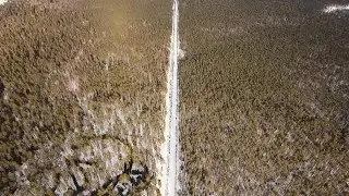 Winter Road Through Forest Stock Video