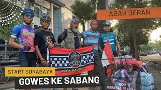 Mengantar keberangkatan Abah Deran Minitrek Surabaya Gowes P. jawa hingga P.Sumatra menuju Sabang
