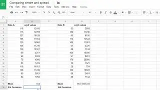 Comparing data sets (centre and spread)