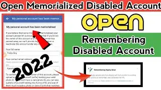 How To Open Facebook Remembering Account 2022 | How to Open Facebook Memorialized Disabled Account