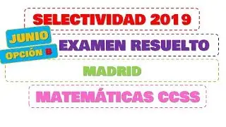 examen resuelto selectividad JULIO 2019 MADRID matematicas aplicadas ccss opcion B