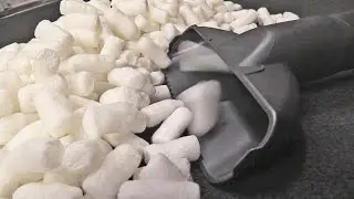 ASMR Vacuuming up styrofoam packing peanuts