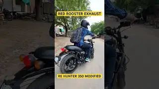 RED ROOSTER EXHAUST, HUNTER 350 #shortsfeed #hunter350 #redrooster #bikemodified #motorcycle #shorts