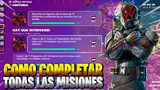 COMO COMPLETAR TODAS LAS MISIONES DE HISTORIA HAY QUE INTERVENIR EN FORTNITE CAPITULO 7
