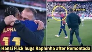 Raphinha & Hansi Flick Share Wholesome Hug After Late Winner!