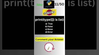 Python Challenge Quiz 11 | Test Your Python&nbsp;Knowledge #programmingtest #codingtest #python
