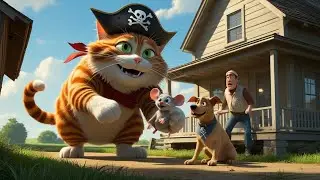 Giant Pirate Cat SAVES Mouse from Evil Dog🏴&zwj;☠️🐭