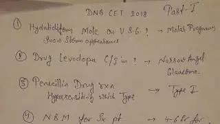 DNB Cet paper 2018 June part 1 memory based