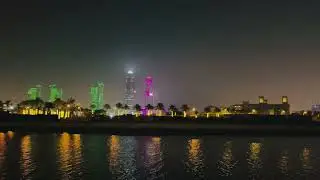 Take a walk at seaside night view at lusail marina Doha Qatar
