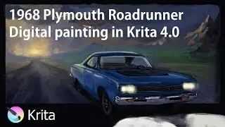1968 Plymouth Roadrunner Digital Painting in Krita 4.0