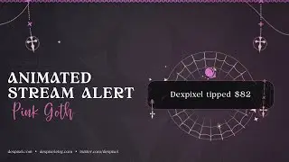 Pink Dark Gothic Animated Spiders Alerts | Spooky Halloween Stream Alerts for Twitch & VTubers
