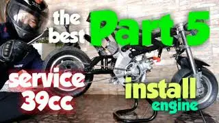 PART 5 TUTORIAL INSTALL ENGINE 39cc WATERCOOL POCKETBIKE MINIBIKE. THE BEST PART Blata B1 Origami