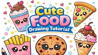 How to Draw Cute Food Step by Step | Cute Food Drawing for Kids | Easy Kawaii Food Art