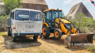 JCB Dozer loading truck - JCB - JCB Dozer Loading Soil In Truck | Jcp | jcb video | jcb 3dx | GKSAMY