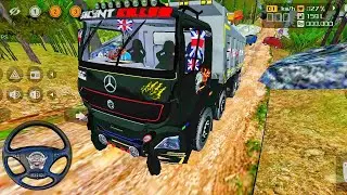 12 Wheeler White Stone Transport Truck Driving In Off-road Bharat Benz ! Bus Simulator Indonesia