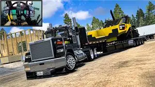 BIG Asphalt Paver in American Truck Simulator Gameplay - Moza R21 Setup