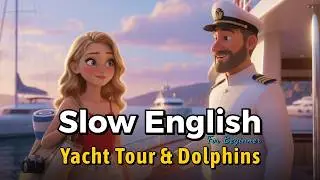 ⛵ Yacht Tour & Dolphins 🎧 Easy English Listening & Speaking Practice