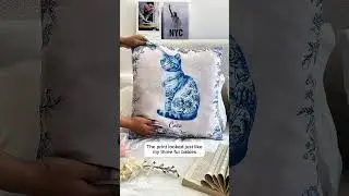 Cat Lover Chinoiserie Toile De Jouy Style | Personalized Pillow (Insert Included)
