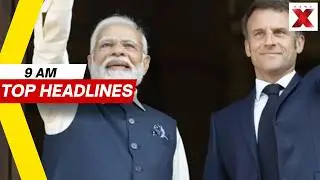 French President Macron, First Lady Brigitte Land in Mumbai, Received by CM Fadnavis